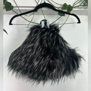 Dolls Kill Darker Wavs CHAMBER FAUX FUR BUCKET HAT - GRAY